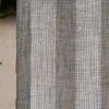 Rasch Textil Gardinenstoff Stores Shine Längsstreifen Leinenstruktur grau silber 300cm