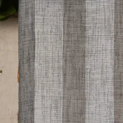 Rasch Textil Gardinenstoff Stores Shine Längsstreifen Leinenstruktur grau silber 300cm