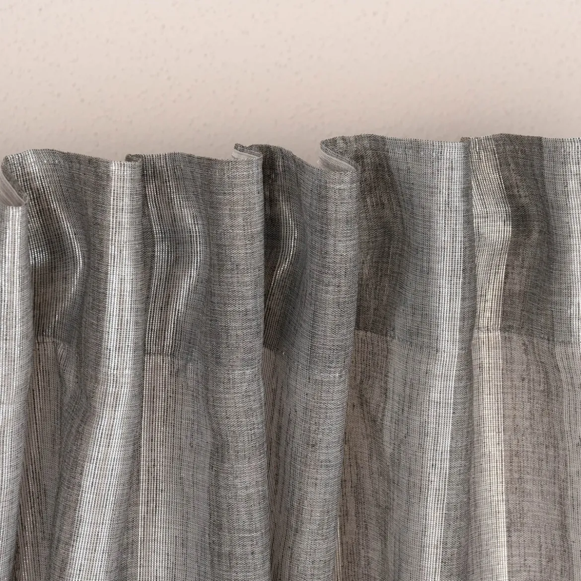 Rasch Textil Gardinenstoff Stores Shine Längsstreifen Leinenstruktur grau silber 300cm