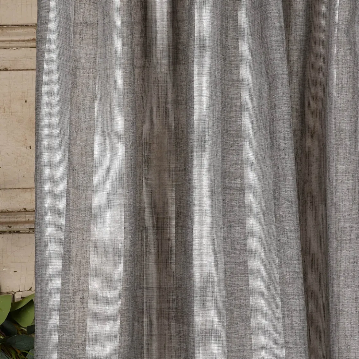 Rasch Textil Gardinenstoff Stores Shine Längsstreifen Leinenstruktur grau silber 300cm