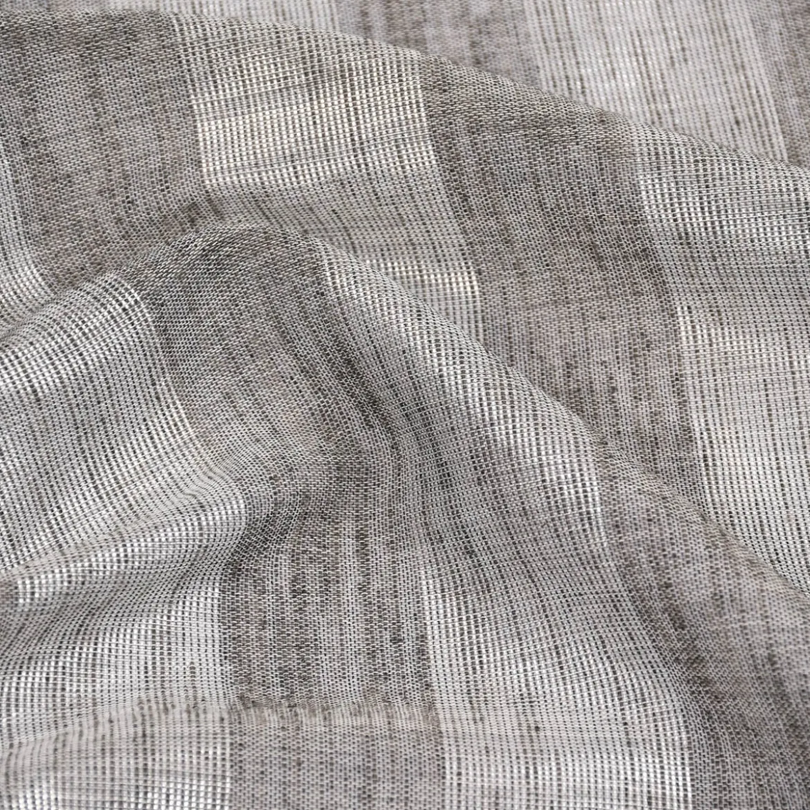 Rasch Textil Gardinenstoff Stores Shine Längsstreifen Leinenstruktur grau silber 300cm