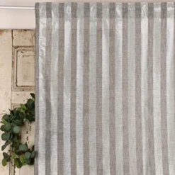 Rasch Textil Gardinenstoff Stores Shine Längsstreifen Leinenstruktur grau silber 300cm