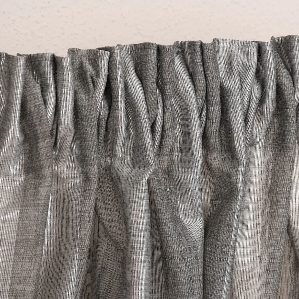 Rasch Textil Gardinenstoff Stores Shine Längsstreifen Leinenstruktur grau silber 300cm