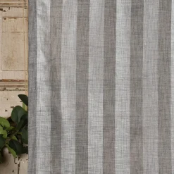 Rasch Textil Gardinenstoff Stores Shine Längsstreifen Leinenstruktur grau silber 300cm
