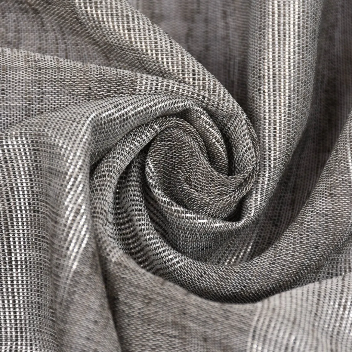 Rasch Textil Gardinenstoff Stores Shine Längsstreifen Leinenstruktur grau silber 300cm
