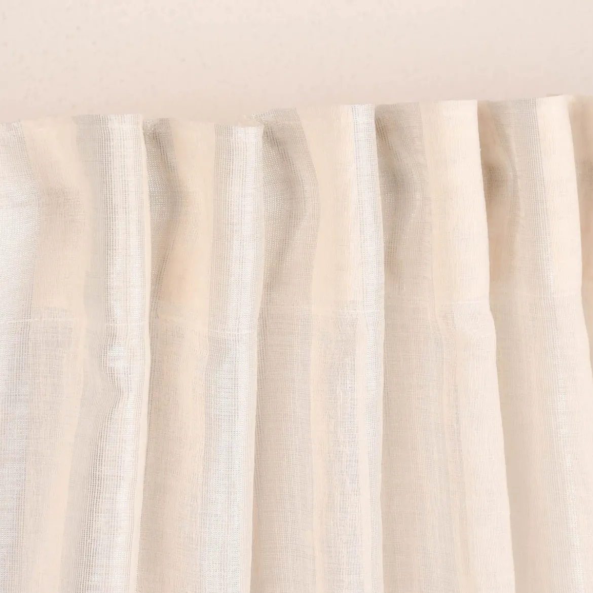 Rasch Textil Gardinenstoff Stores Shine Längsstreifen Leinenstruktur creme 300cm