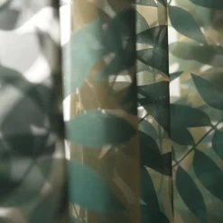 Rasch Textil Gardinenstoff Stores Ausbrenner Sri Lanka Blätter petrol bronze 300cm