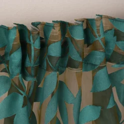 Rasch Textil Gardinenstoff Stores Ausbrenner Sri Lanka Blätter petrol bronze 300cm