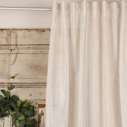 Rasch Textil Gardinenstoff Stores Shine Längsstreifen Leinenstruktur linen natur 300cm