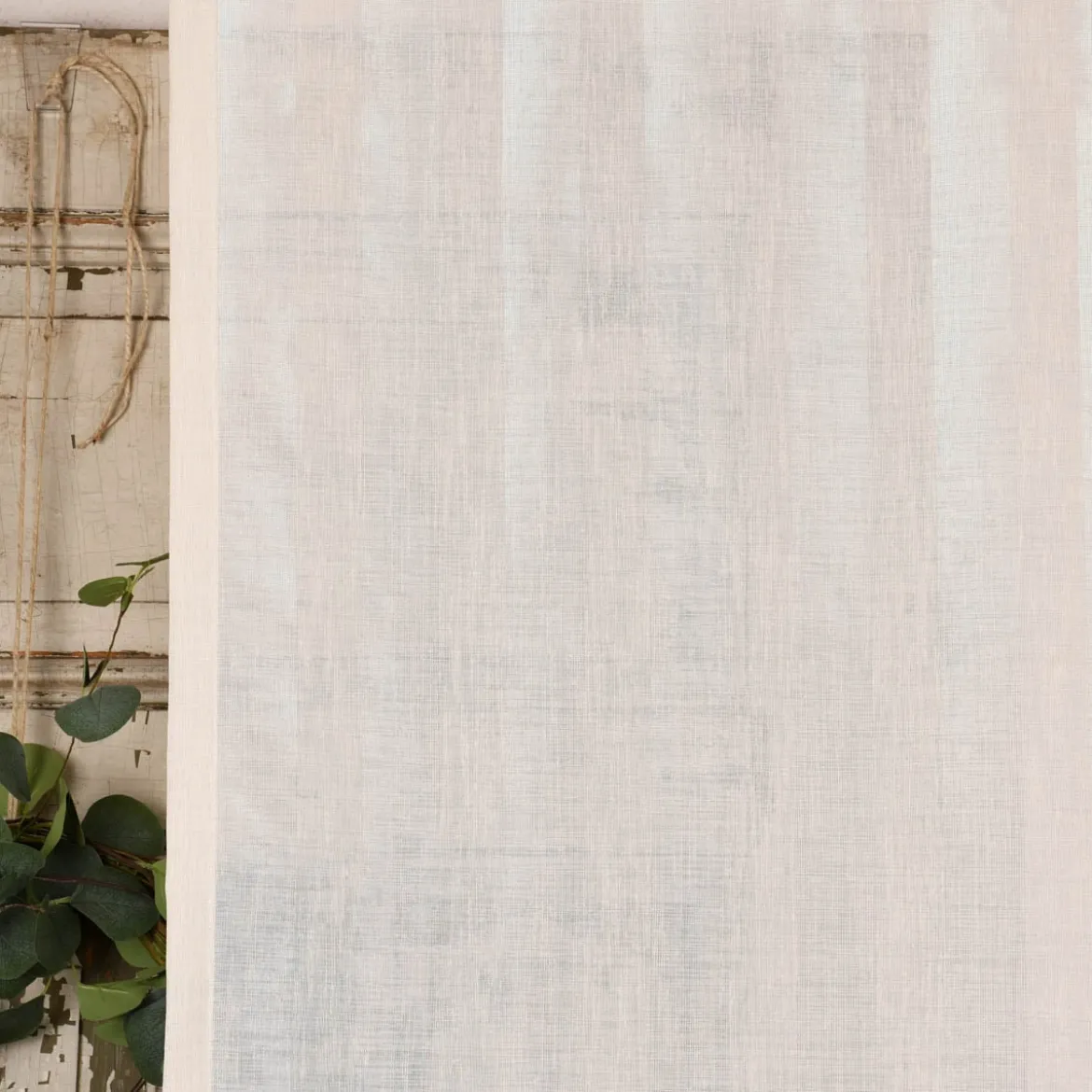 Rasch Textil Gardinenstoff Stores Shine Längsstreifen Leinenstruktur linen natur 300cm