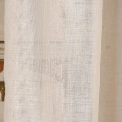 Rasch Textil Gardinenstoff Stores Shine Längsstreifen Leinenstruktur linen natur 300cm