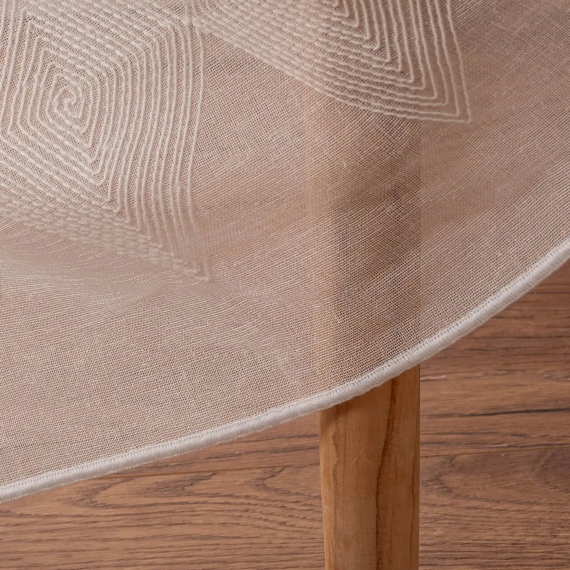 Rasch Textil Gardinenstoff Stickerei Leinenoptik Karma Rauten weiß 300cm