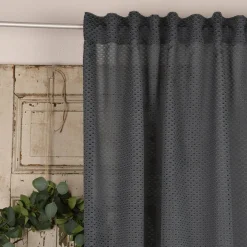 Rasch Textil Gardinenstoff Stores Punti Scherli Punkte halbtransparent anthrazit 300cm
