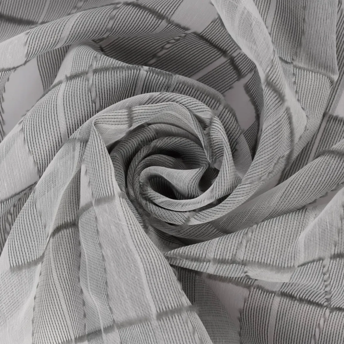Rasch Textil Gardinenstoff Stores Scherli Rechtecke abstrakt grau 300cm