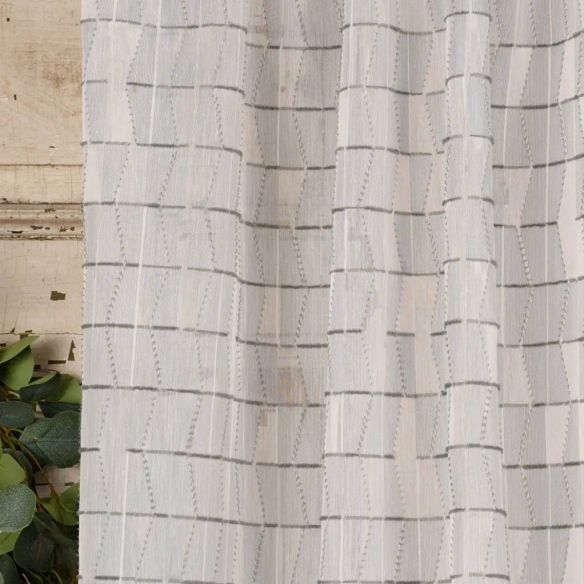 Rasch Textil Gardinenstoff Stores Scherli Rechtecke abstrakt grau 300cm