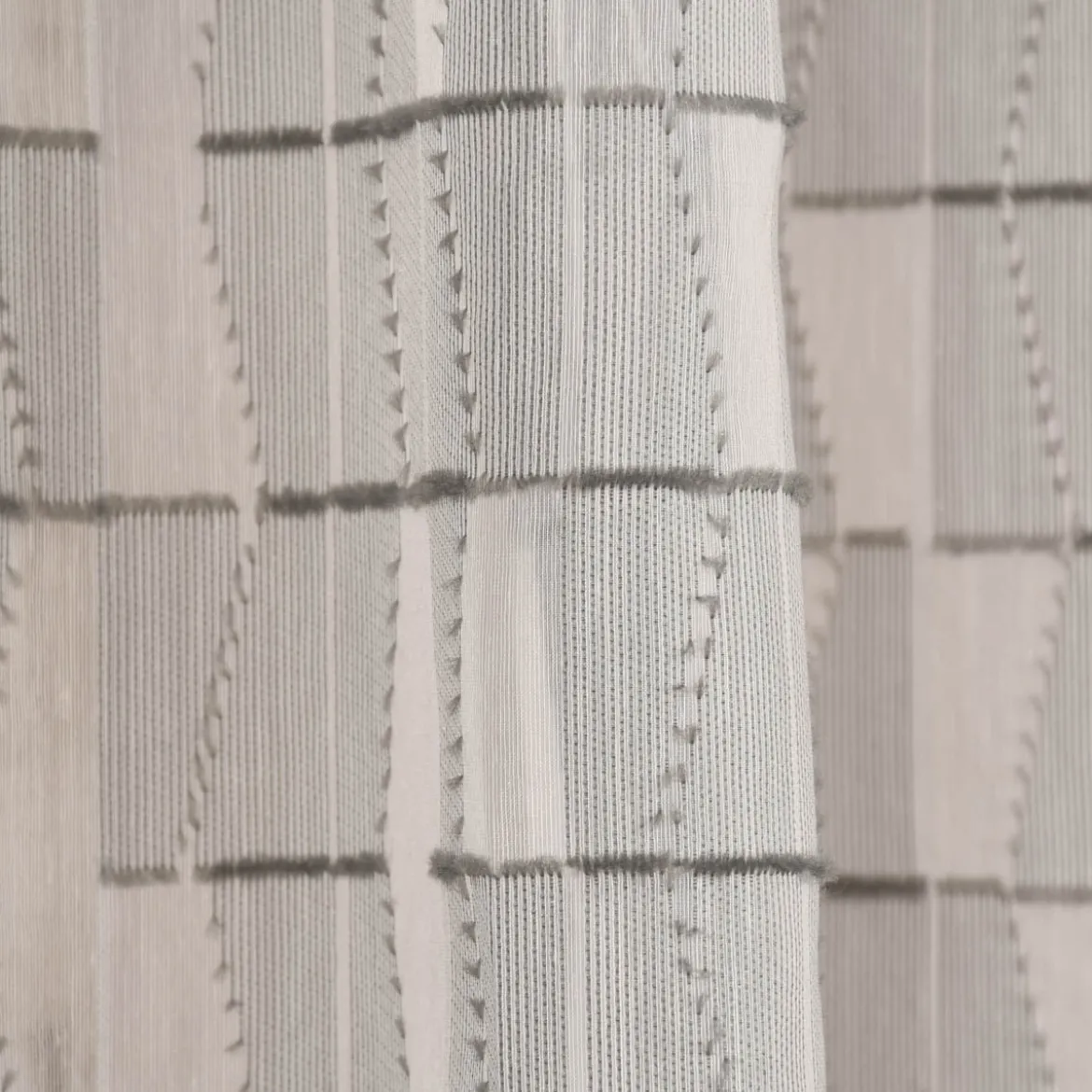 Rasch Textil Gardinenstoff Stores Scherli Rechtecke abstrakt grau 300cm