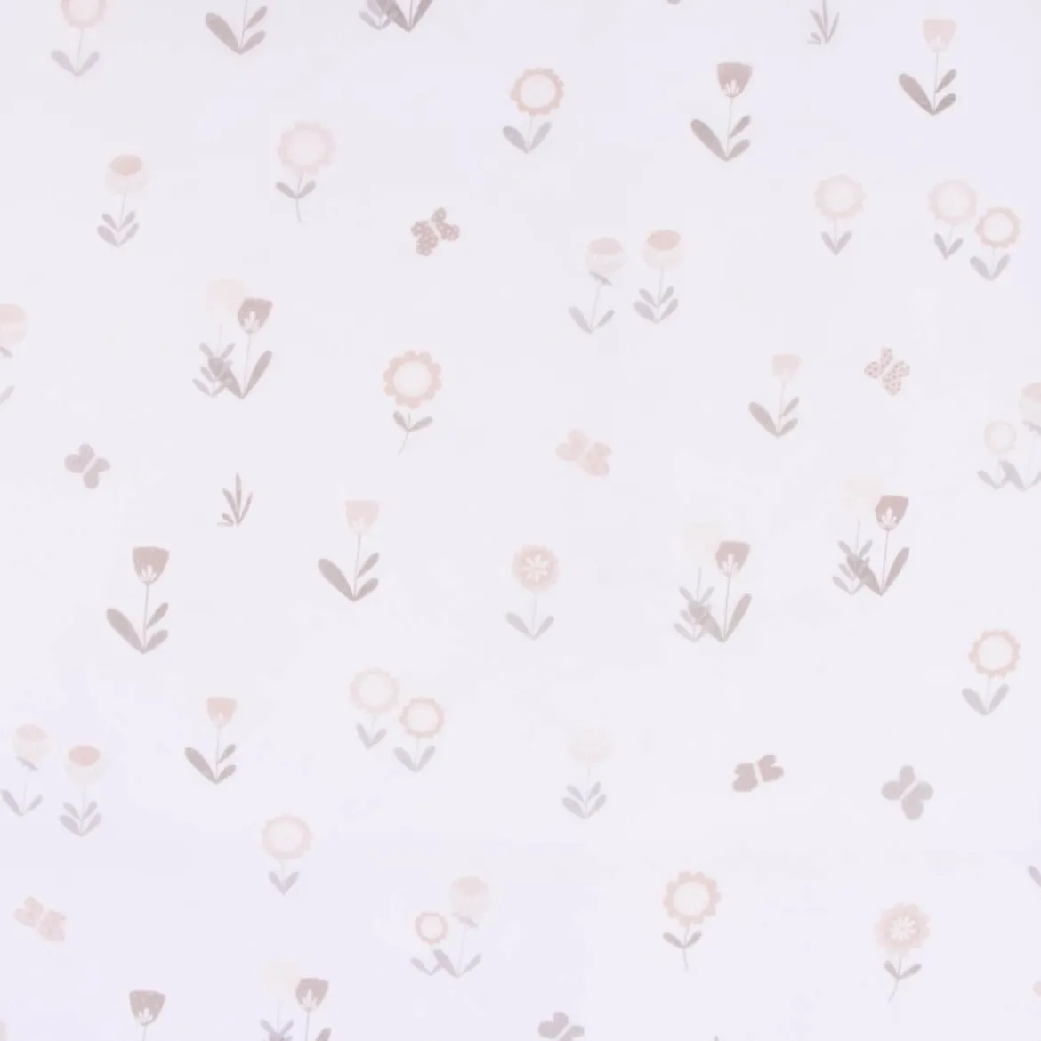 Rasch Textil Gardinenstoff Voile transparent Forest Flower Blumen weiß beige 1,40m Breite