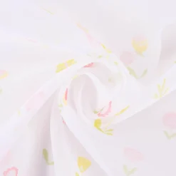 Rasch Textil Gardinenstoff Voile transparent Forest Flower Blumen weiß bunt 1,40m Breite