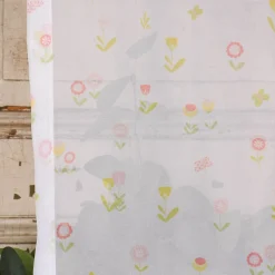 Rasch Textil Gardinenstoff Voile transparent Forest Flower Blumen weiß bunt 1,40m Breite