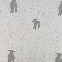 Rasch Textil Kinder Vorhangstoff Bambino Black Sheep Schäfchen weiß grau 150cm