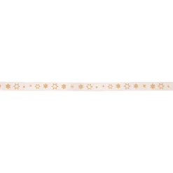 Rayher Dekoband Glitzersternchen weiß goldfarbig Breite: 1cm