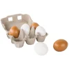 Rayher Dekoeier 6er Set im Eierkarton Kunststoff weiß und braun 15x10,5x7cm