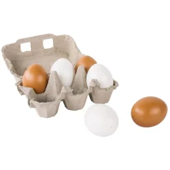 Rayher Dekoeier 6er Set im Eierkarton Kunststoff weiß und braun 15x10,5x7cm
