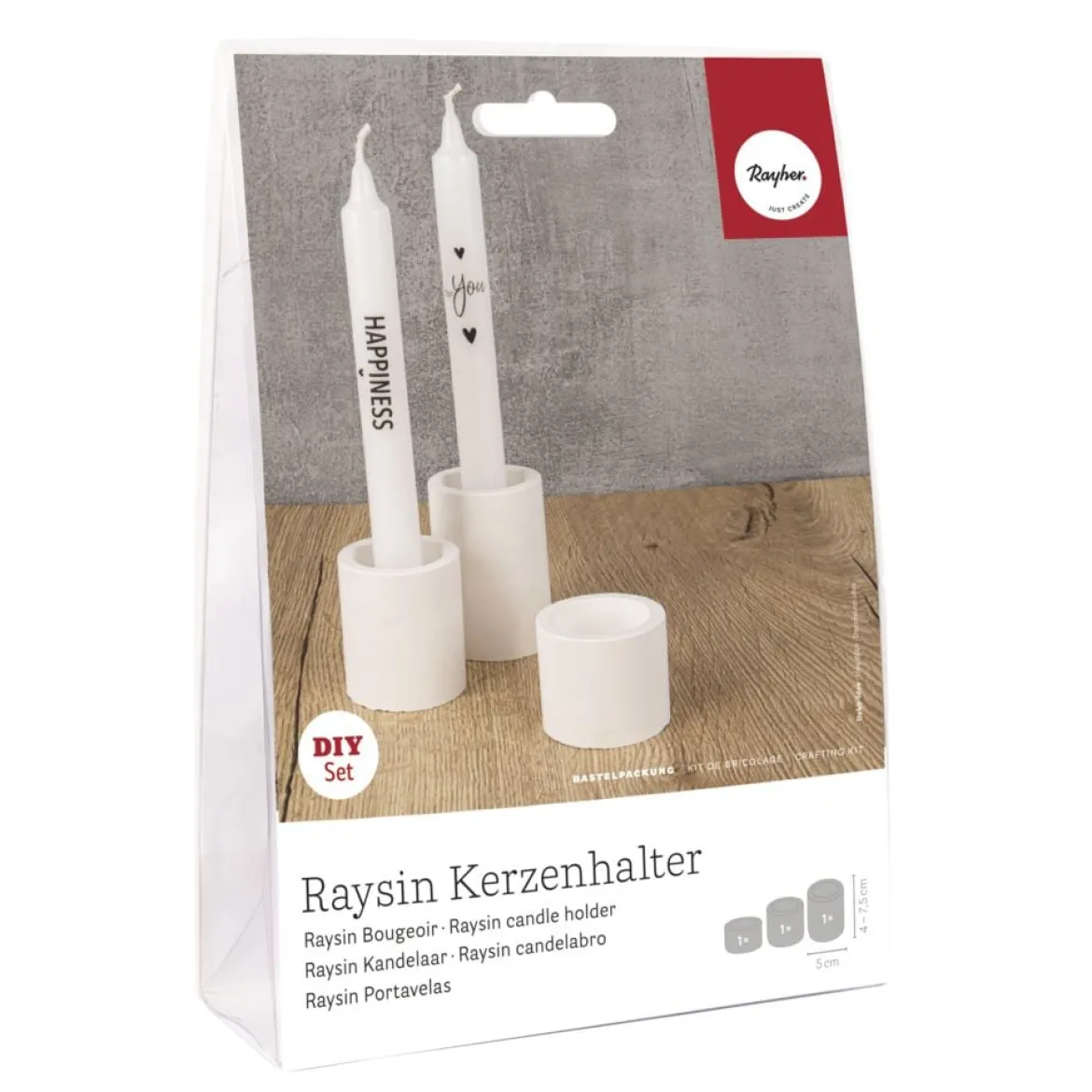 Rayher DIY-Set Raysin Kerzenhalter mit Kerzentransferfolie