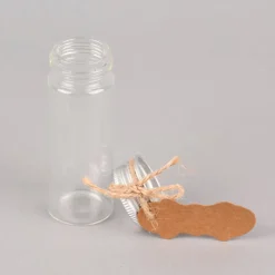 Rayher Glas Gefäß mit Metalldeckel klar silberfarbig 37ml 8x2,5cm