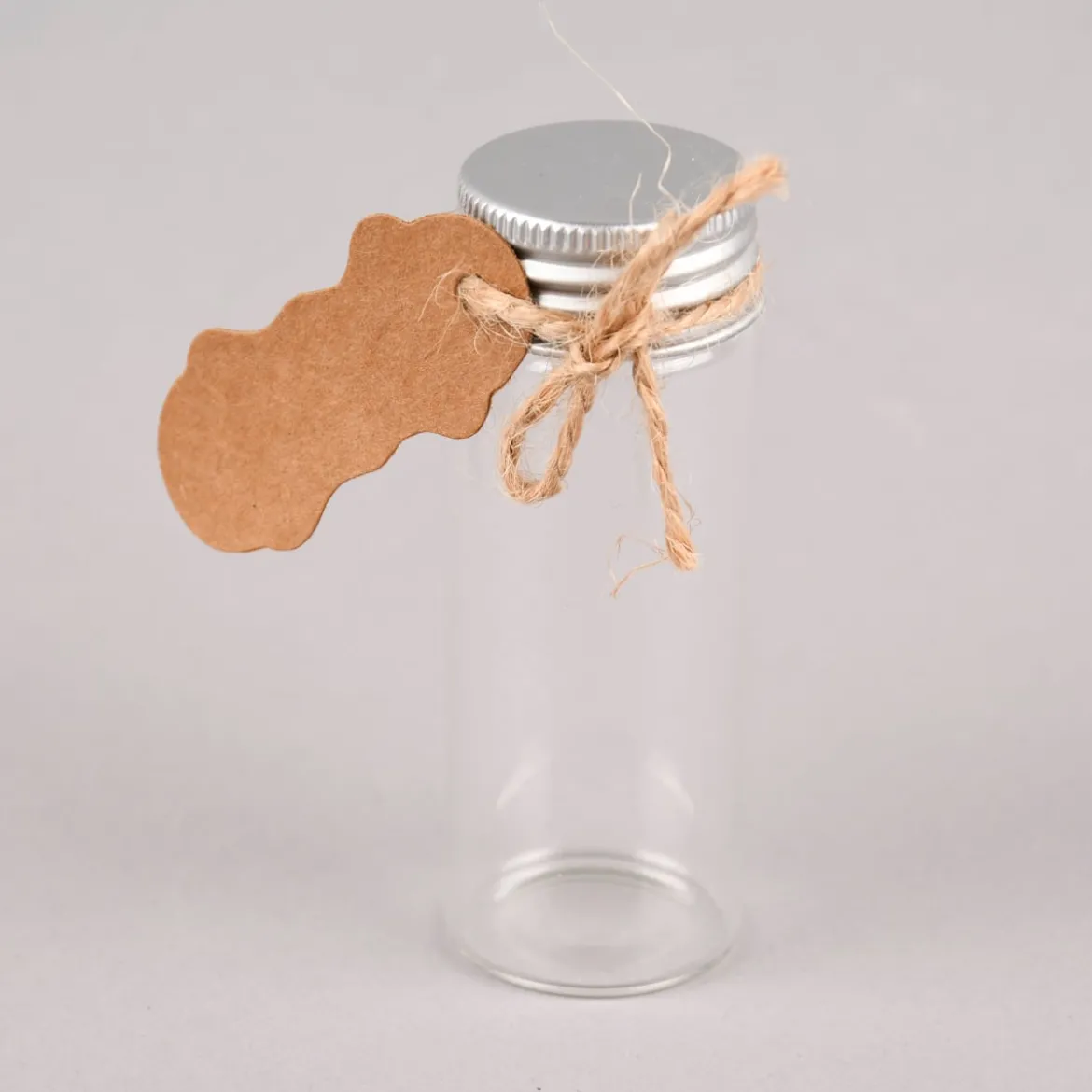 Rayher Glas Gefäß mit Metalldeckel klar silberfarbig 37ml 8x2,5cm
