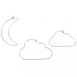 Rayher Halbmond und Wolken aus Metalldraht 3 Teile 10-12cm