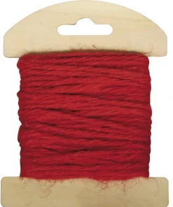 Rayher HobbyKunst Jutekordel auf Holzkarte 2mm breit, 10m lang rot