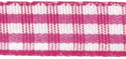 Rayher HobbyKunst Karoband 9,5mm breit, 10m lang pink-weiß kariert