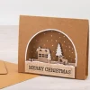 Rayher Holzdeko Haus Baum Elch mit Schriftzug Merry Christmas natur 11x7cm