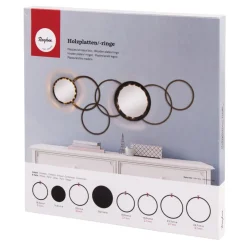 Rayher Holzringe und -platten Set 8-teilig naturbelassen verschiedene Größen
