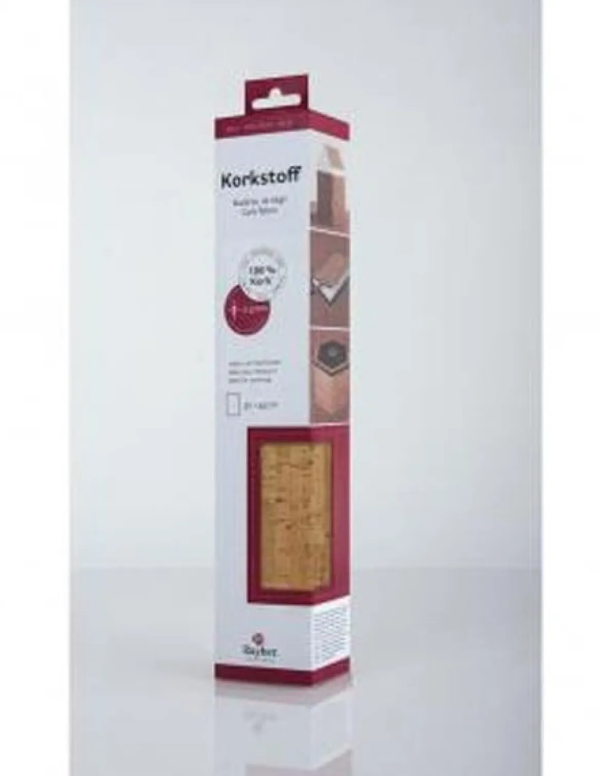 Rayher Korkstoff Streifen breit 14mm braun 0,5mm 45x30cm gerollt