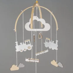 Rayher Materialset für Mobile Holzbögen mit Schnur und Perlen Bambus 25cm