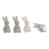 Rayher Mini Dekofigur Hasen mit Klebepunkt Polyresin cremeweise grau 4 Stück 4x2,5x2cm