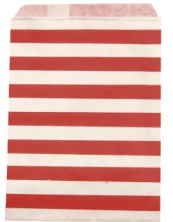 Rayher Papiertütchen Tüten Lebensmittelecht rot weiß Streifen 25 Stück 12,9x16,8cm