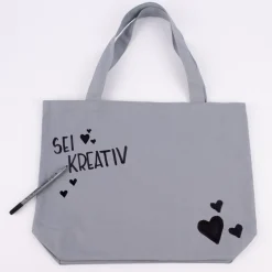 Rayher Stoff Shopper blanko mausgrau 46x35cm