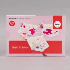 Rayher Stoffwimpel zum Hängen Einhorn weiß DIY-Set