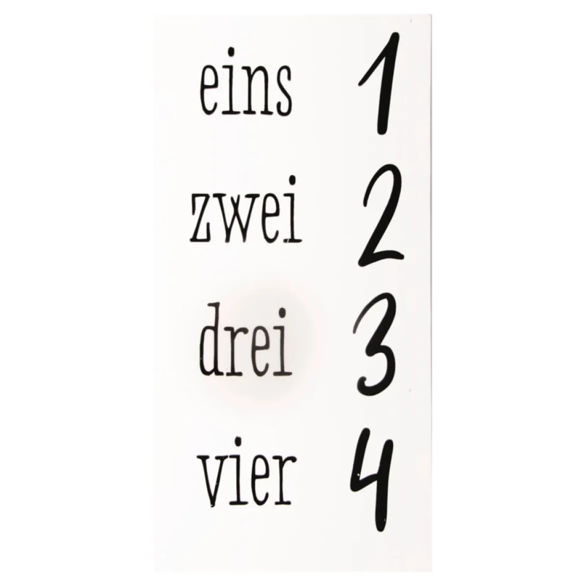 Rayher Transferfolie Zahlen 1 bis 4 schwarz 1,5x3cm
