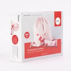 Rayher Turnbeutel Federmäppchen Einhorn rosa DIY-Set