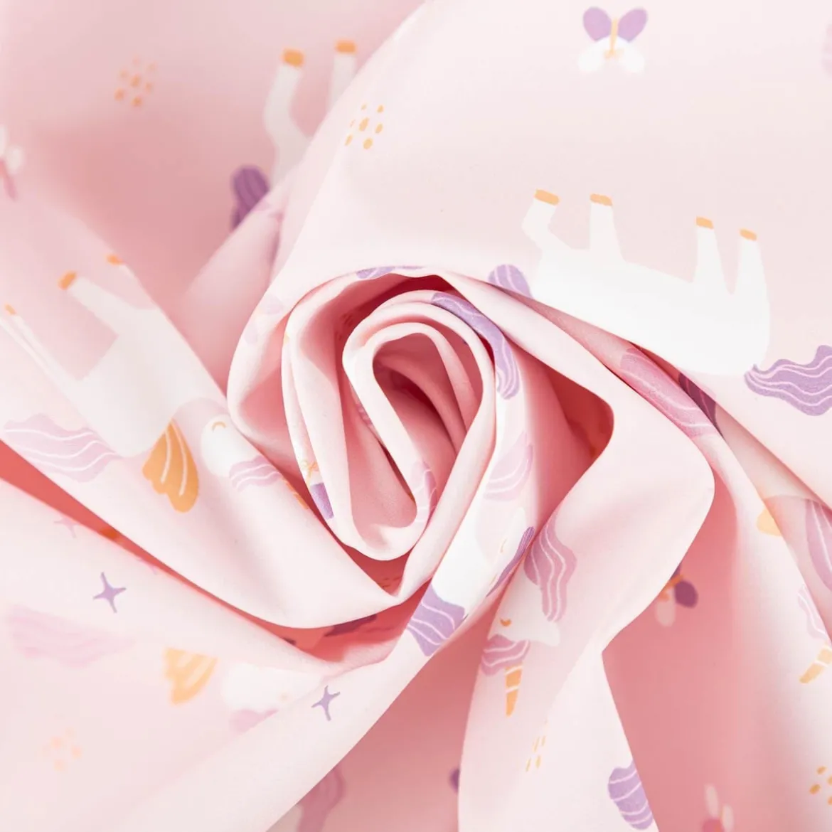 Regenjackenstoff wasserdicht soft Einhörner rosa 145cm Breite