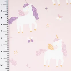 Regenjackenstoff wasserdicht soft Einhörner rosa 145cm Breite