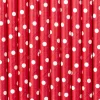 Röhrchen Punkte Papier 10 Stück rot weiß 19,5cm