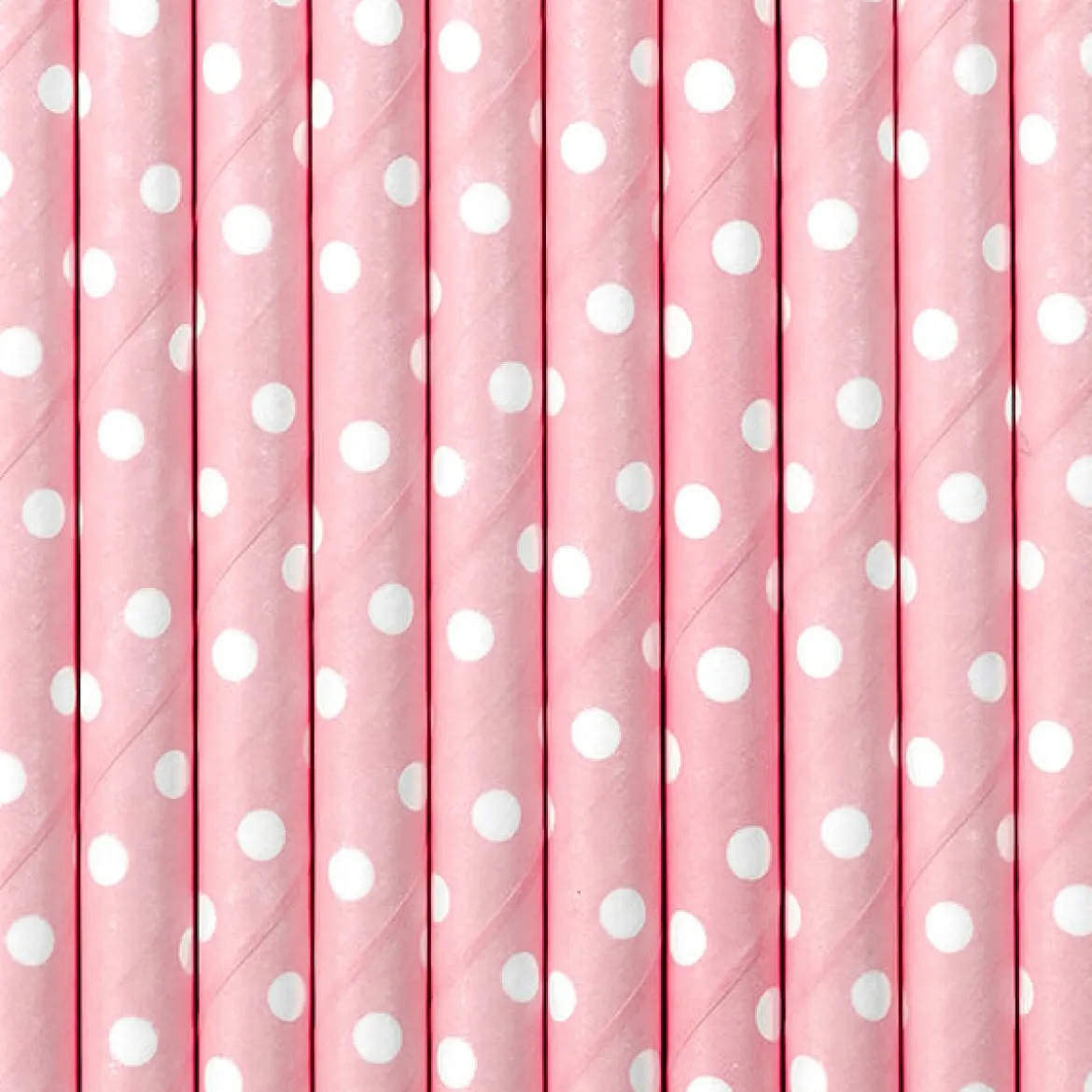 Röhrchen Punkte Papier 10 Stück rosa weiß 19,5cm
