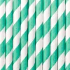 Röhrchen schräge Streifen Papier 10 Stück mint weiß 19,5cm