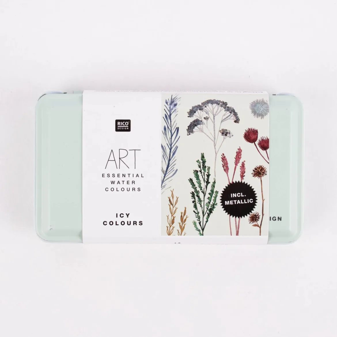 Rico Design Art Essential Aquarell Künstler Aquarellfarbkasten 12 Farben Eisige Farben