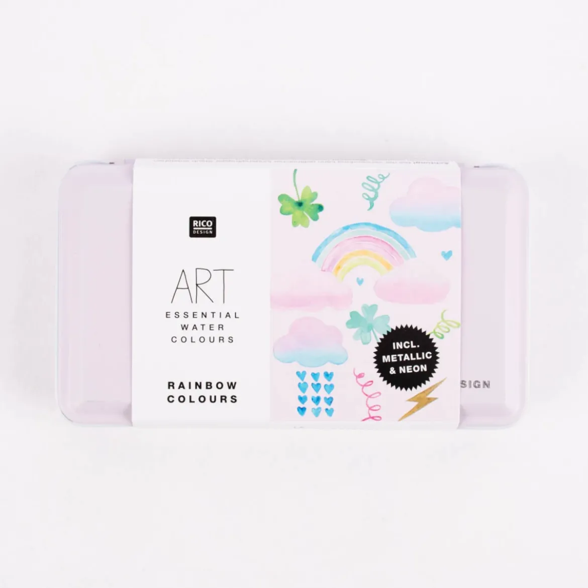 Rico Design Art Essential Aquarell Künstler Aquarellfarbkasten 12 Farben Regenbogen